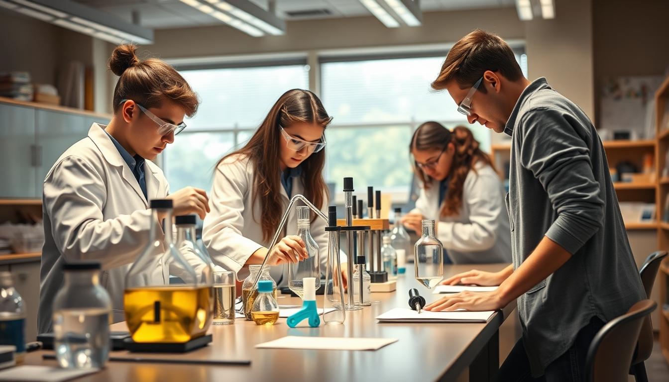 Student using learning strategies while studying