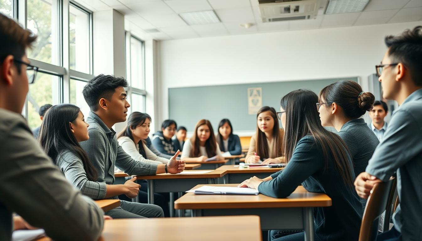 Students collaborating in study space